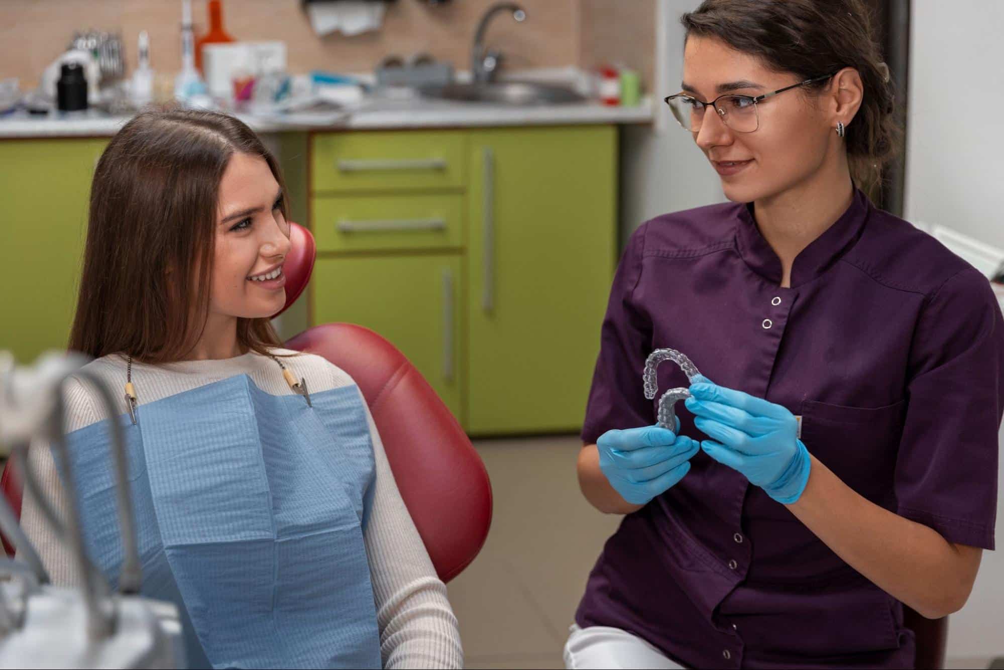 orthodontist explaining invisalign